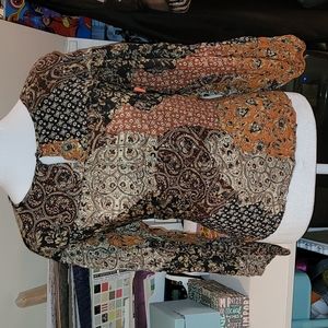 Cally Patchwork Peasant Blouse by Anthropologie Size S